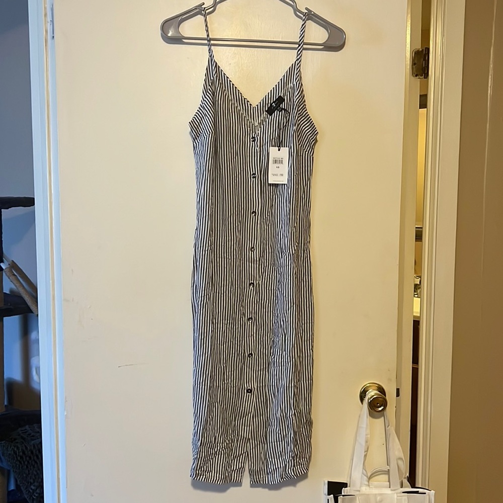 Nwt 7 for all mankind stripe button dress XS